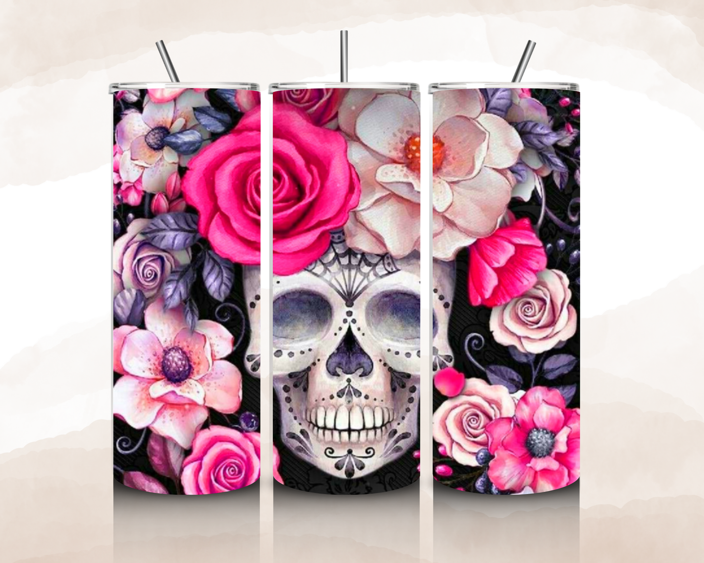 Skull with flowers
