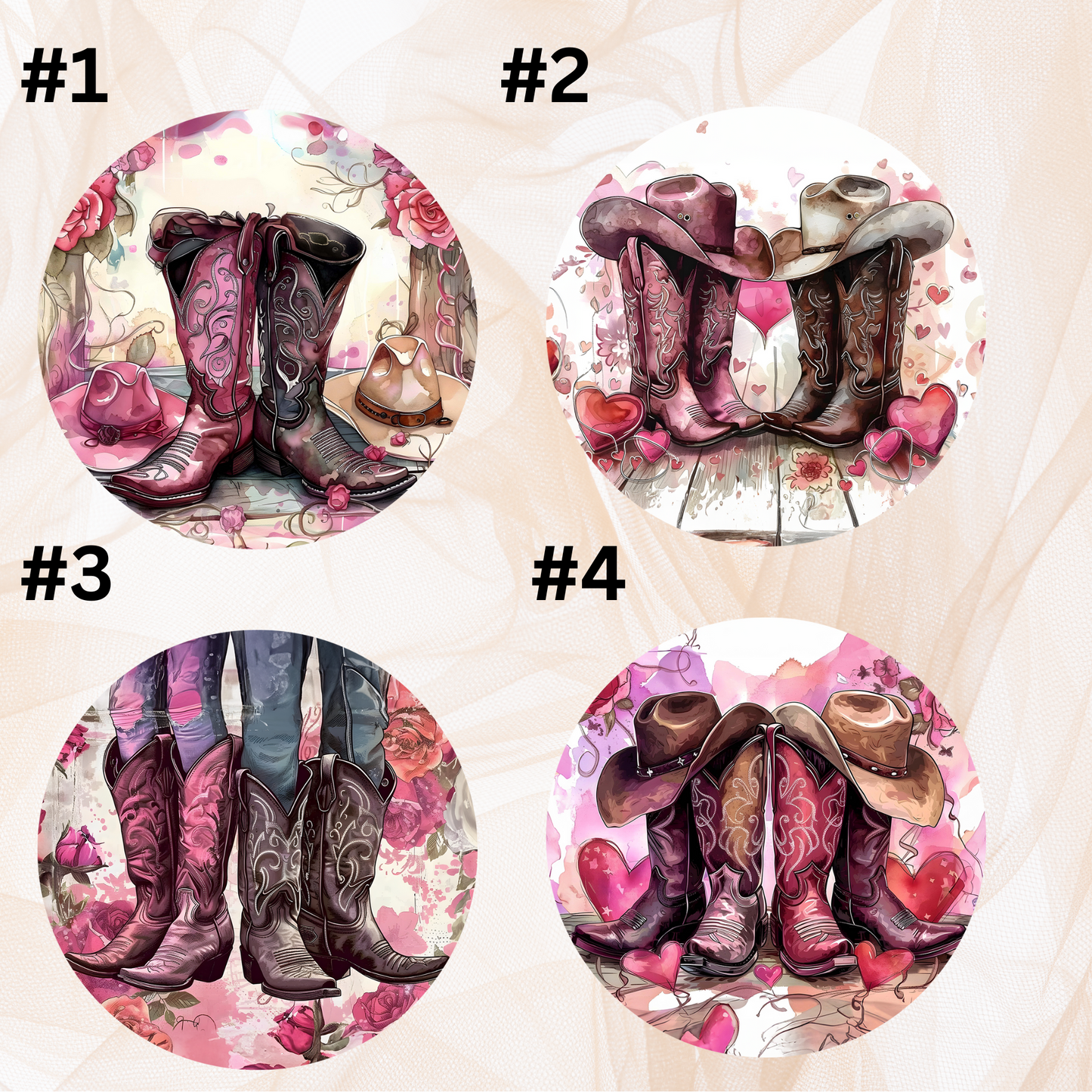 Cowgirl Boots Keychains