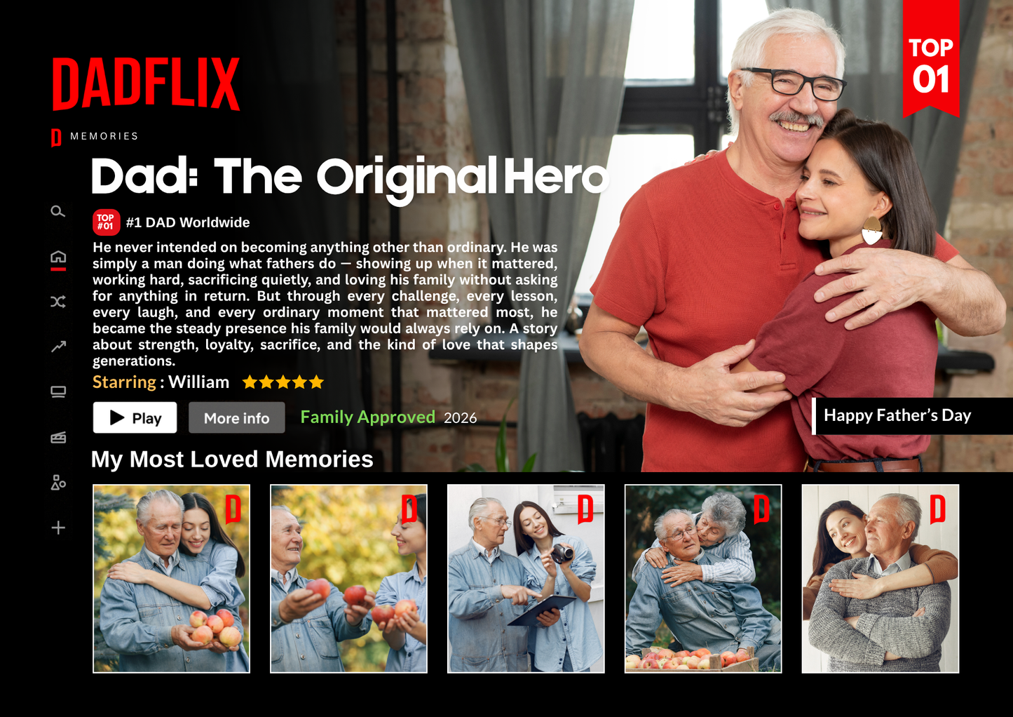 Dadflix™ Personalized Print
