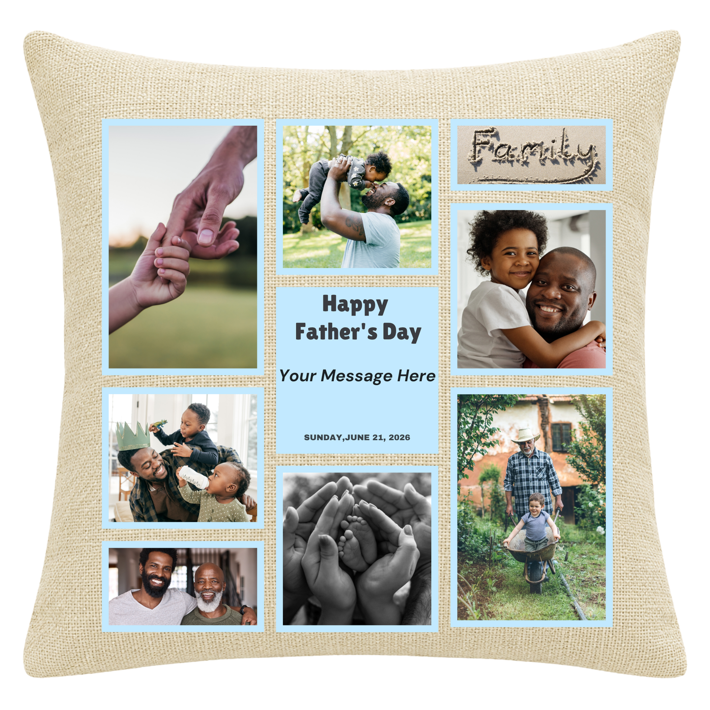 Personalized Father's Day Photo Pillow