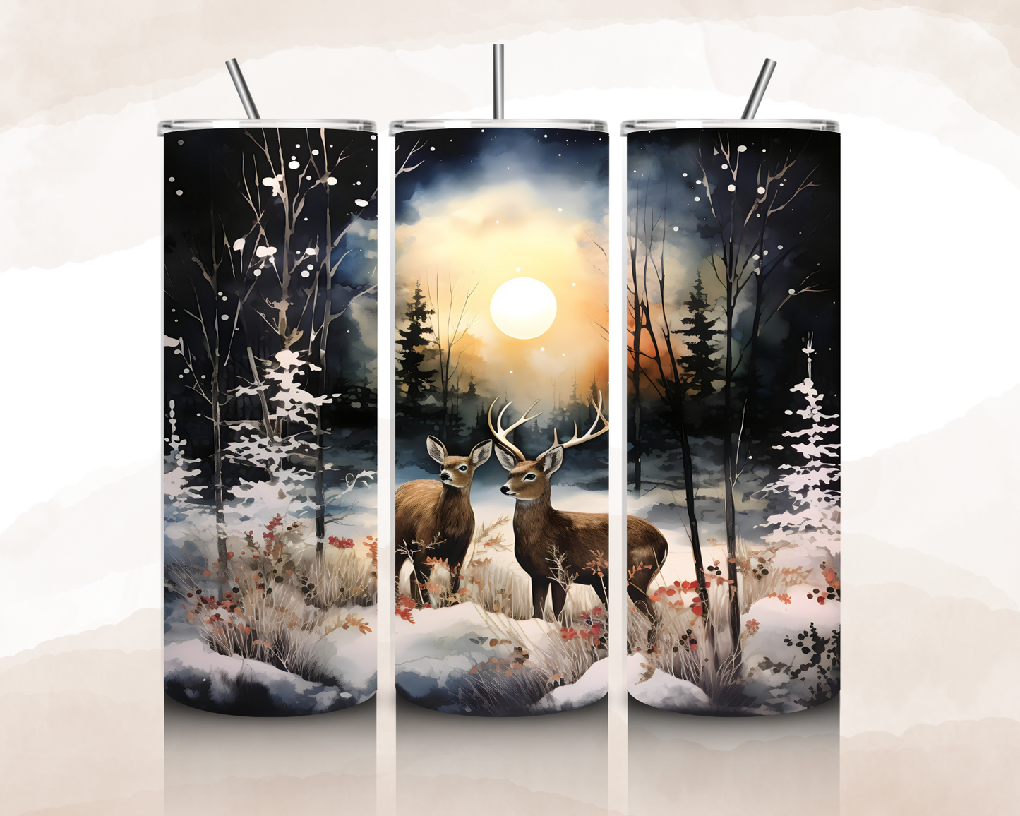 Deer in a Sunset Tumbler