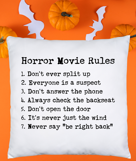 Horror Movie Rules Pillow