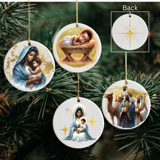 African American Nativity Ornaments